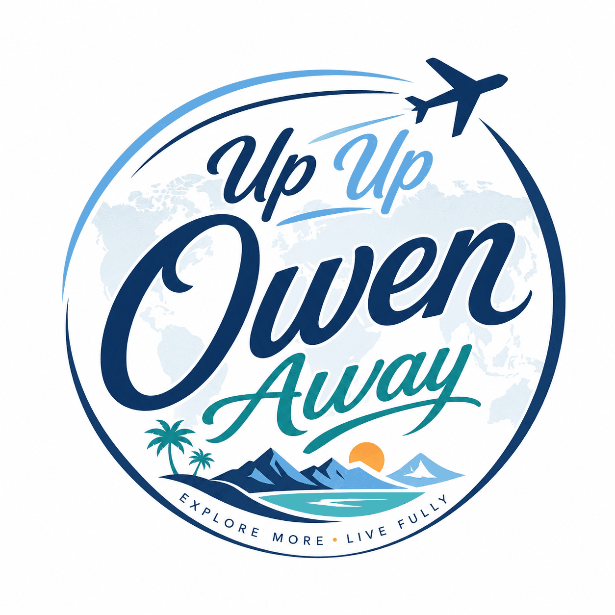 Up Up Owen Away travel logo